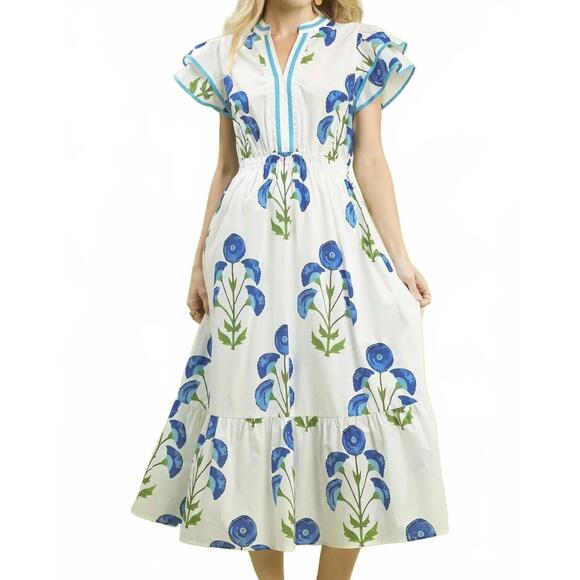 UMGEE Dresses & Skirts - NEW UMGEE meadow print midi dress in cream